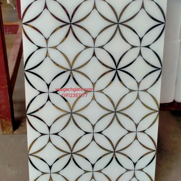 Gạch Khắc Kim 30x60 Cao Cấp nhũ vàng trắng đồng tiền 36616K