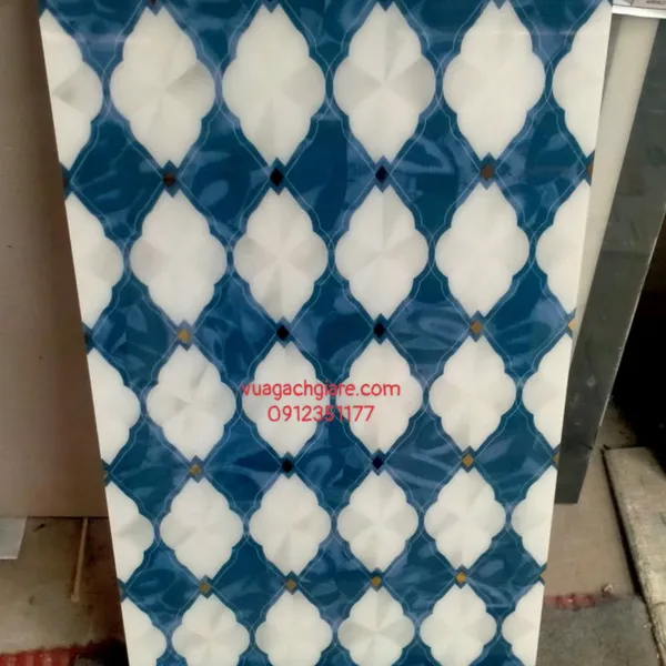 Gạch Khắc Kim 30x60 Cao Cấp nhũ vàng xanh trắng 02