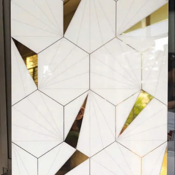 Gạch Khắc Kim 30x60 Cao Cấp nhũ vàng lục giác trắng vàng 36623K