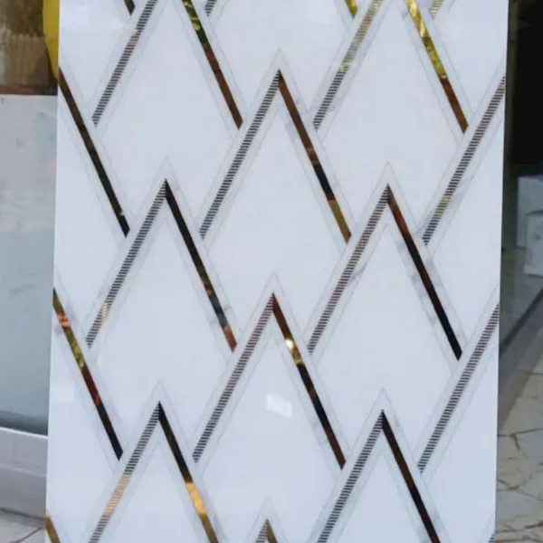 Gạch Khắc Kim 30x60 Cao Cấp nhũ vàng trắng vân khói 36621K