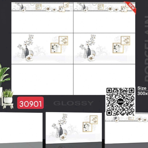 Gạch Đá 30x60 Ốp Lát Giá Rẻ trắng trơn 30901