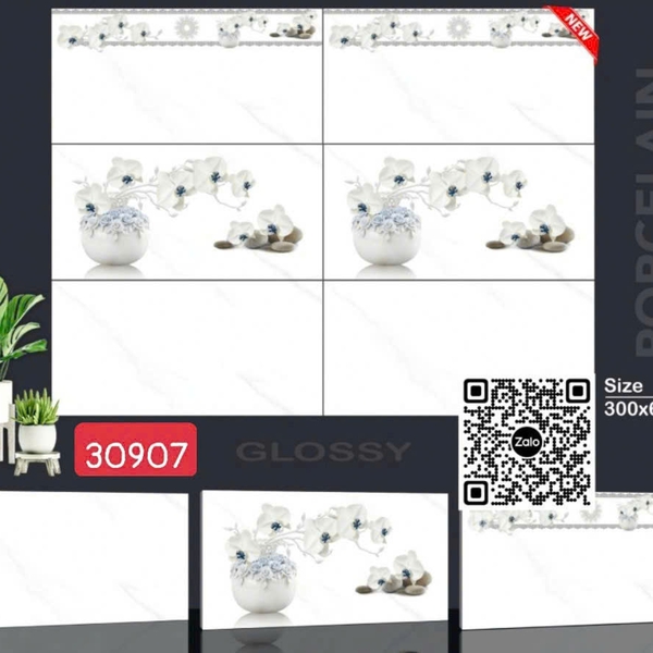Gạch Đá 30x60 Ốp Lát Giá Rẻ trắng vân khói 30907