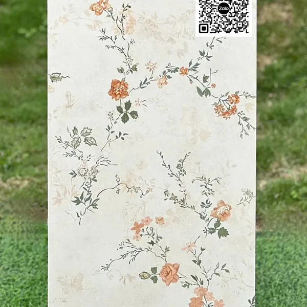 Gạch Đá 40x80 Ốp Lát Trang Trí lá hoa màu trắng MF48H11