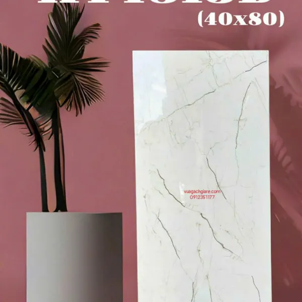 Gạch Đá 40x80 Ốp Tường Khắc Kim nhũ vàng vân đá HT4813D