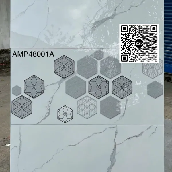 Gạch Đá 40x80 Ốp Tường Giá Rẻ trắng vân khói AMP48001