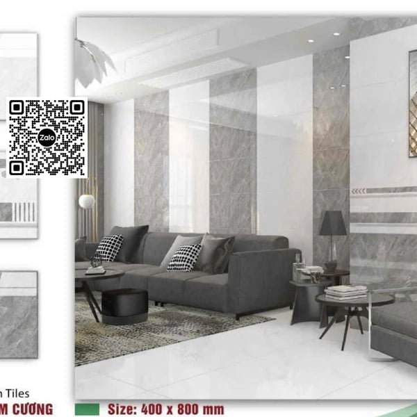 Gạch Đá 40x80 Ốp Tường Giá Rẻ xám vân đá CRH40808
