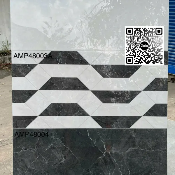 Gạch Đá 40x80 Ốp Tường Giá Rẻ đen vân trắng AMP48003