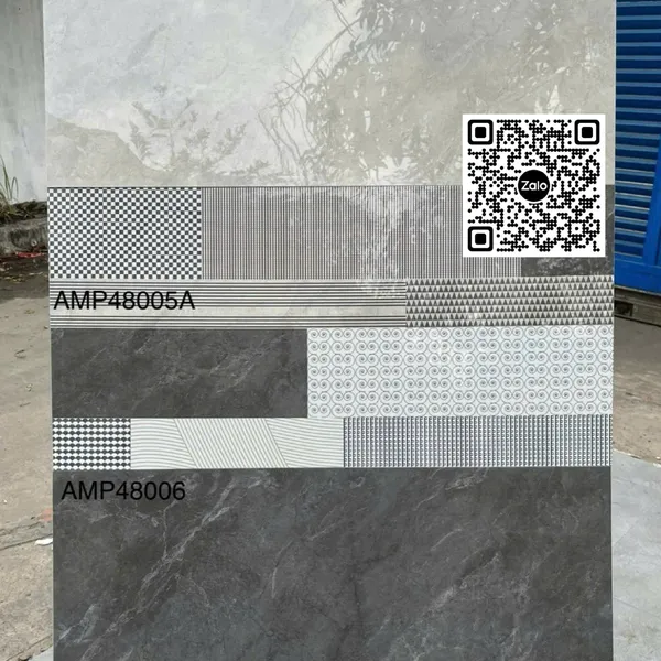 Gạch Đá 40x80 Ốp Tường Giá Rẻ đen vân trắng AMP48005
