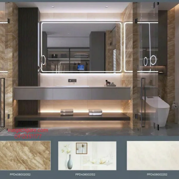 Gạch Đá 40x80 Ốp Tường CMC Giá Rẻ nâu vân đá PPD4080022S2