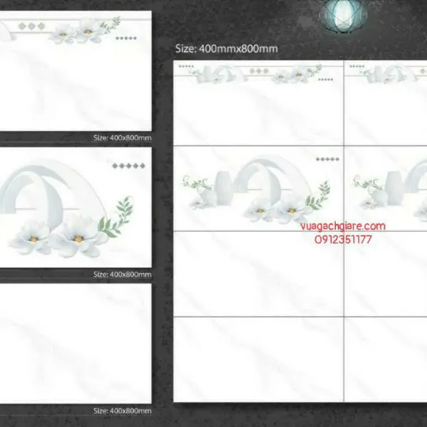 Gạch Đá 40x80 Ốp Tường Giá Rẻ trắng vân khói 48901