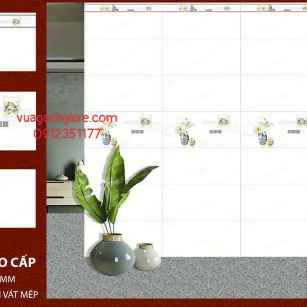 Gạch Men 40x80 Ốp Tường Giá Rẻ trắng vân khói AB4806