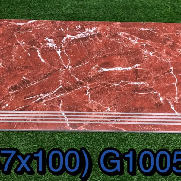 Gạch Đá 47x100 Ốp Bậc Cầu Thang đỏ vân trắng G1005
