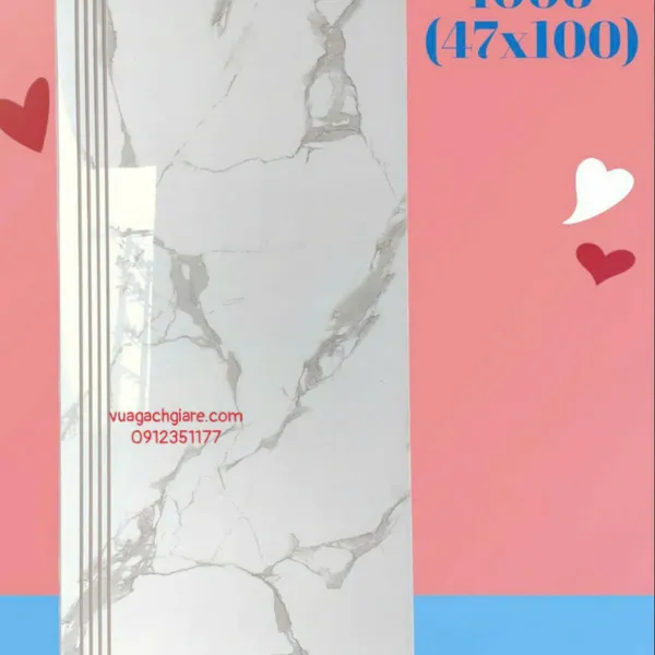 Gạch Đá 47x100 Ốp Lát Bậc Cầu Thang Giá Rẻ trắng vân khói 1006 - 1001