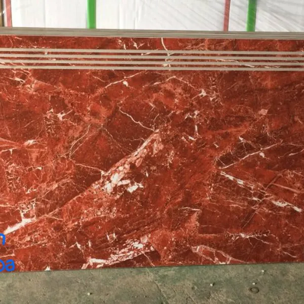 Gạch Đá Chiếu Nghỉ Cầu Thang Khắc Kim 80x80 họa tiết bông hoa