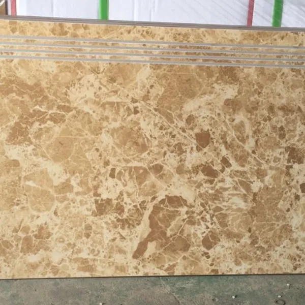 Gạch Đá 48x120 Ốp Bậc Cầu Thang nâu vàng viền đen cam 1202