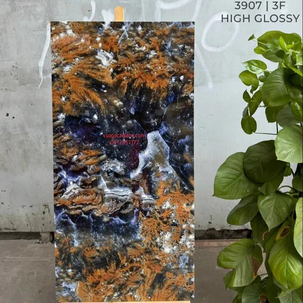 Gạch Đá Ốp Lát 60x120 Cao Cấp Ấn Độ cam vân xanh 3907