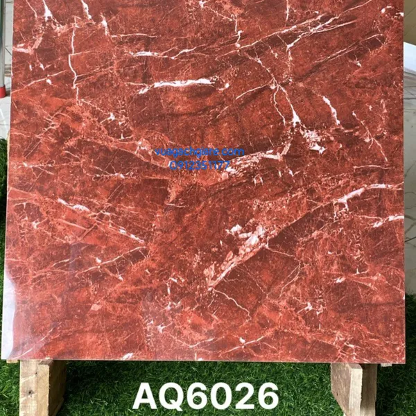 Gạch Đá 60x60 Ốp Lát Giá Rẻ đỏ vân trắng AQ6026
