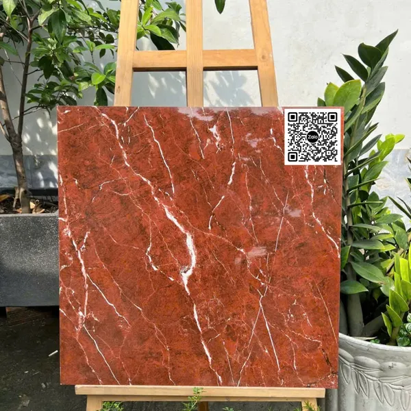 Gạch Đá 60x60 Ốp Lát đỏ vân trắng