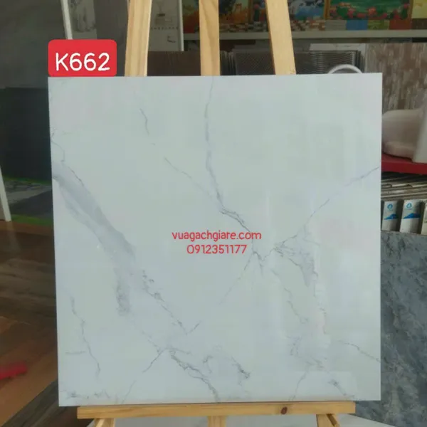 Gạch Đá 60x60 Ốp Lát Giá Rẻ PANCERA trắng vân khói K662