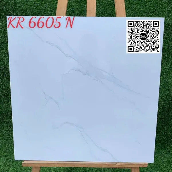 Gạch Đá 60x60 Ốp Lát Giá Rẻ trắng vân khói KR6605N