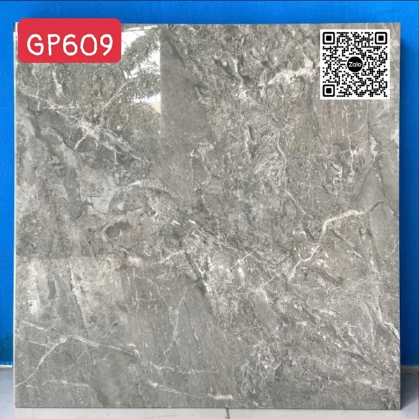 Gạch Đá 60x60 Ốp Lát Giá Rẻ Viglacera xám vân trắng GP609