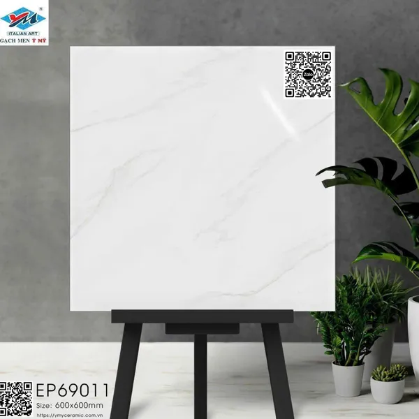 Gạch Đá 60x60 Ốp Lát Ý Mỹ Giá Rẻ trắng vân khói EP69011