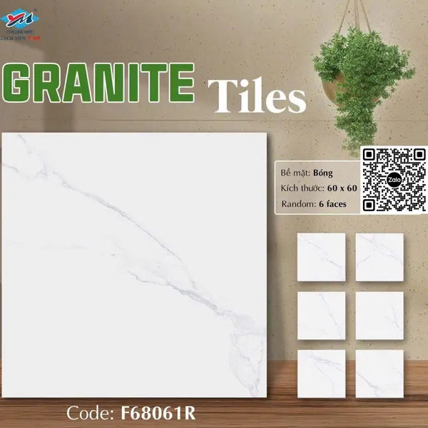 Gạch Đá 60x60 Ốp Lát Ý Mỹ Giá Rẻ trắng vân khói F68061R