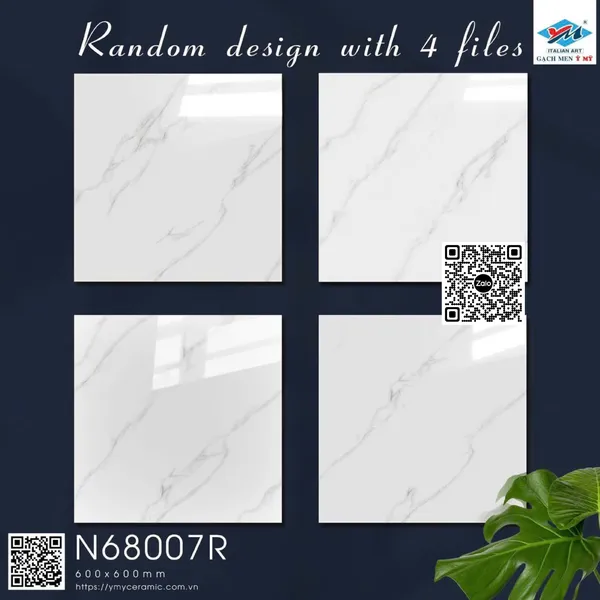 Gạch Đá 60x60 Ốp Lát Ý Mỹ Giá Rẻ trắng vân khói N68007R