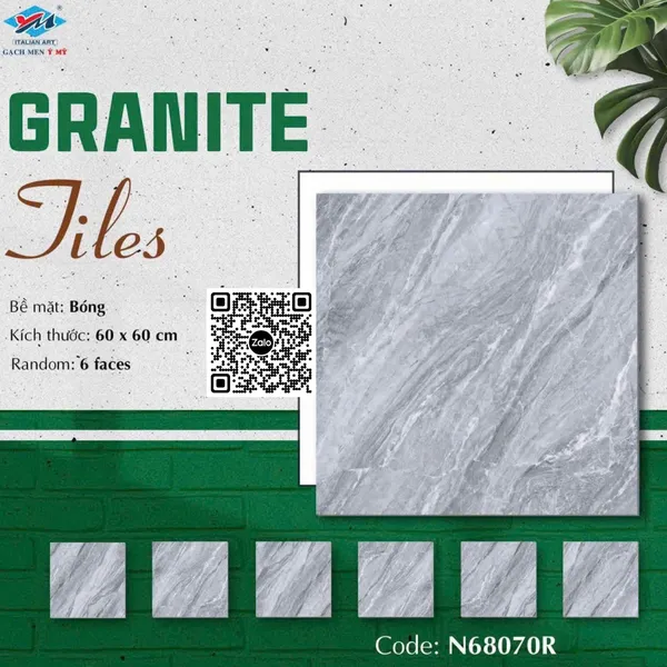 Gạch Đá 60x60 Ốp Lát Ý Mỹ Giá Rẻ xám vân đá N68070R