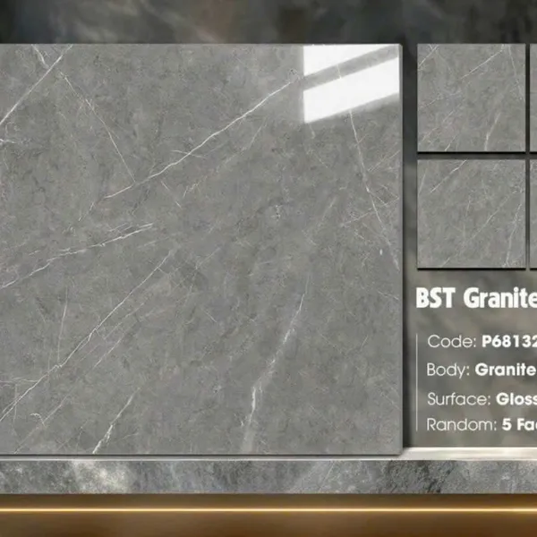 Gạch Đá 60x60 Ốp Lát Ý Mỹ Giá Rẻ xám vân trắng P68132R