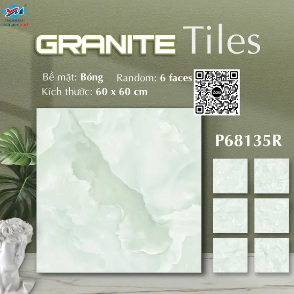 Gạch Đá 60x60 Ốp Lát Ý Mỹ Giá Rẻ xanh ngọc P68135R