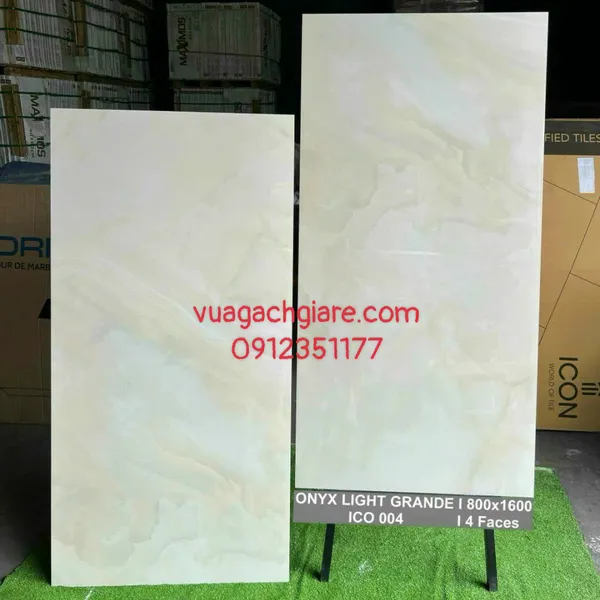 Gạch Đá Ốp Lát 80x160 Cao Cấp Ấn Độ kem vàng vân đá