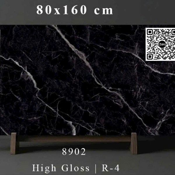 Gạch Đá 80x160 Ốp Lát Ấn Độ đen vân trắng 8902
