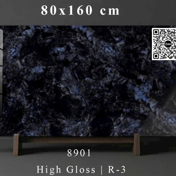 Gạch Đá 80x160 Ốp Lát Ấn Độ đen vân xanh 8901
