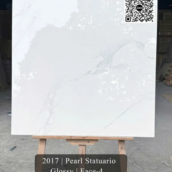 Gạch Đá 80x80 Ốp Lát Ấn Độ trắng vân khói 2017