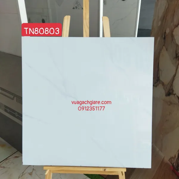 Gạch Đá 80x80 Ốp Lát Giá Rẻ Trung Nguyên trắng vân khói TN80803