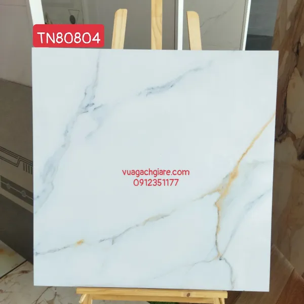 Gạch Đá 80x80 Ốp Lát Giá Rẻ Trung Nguyên trắng vân xám vàng TN80804