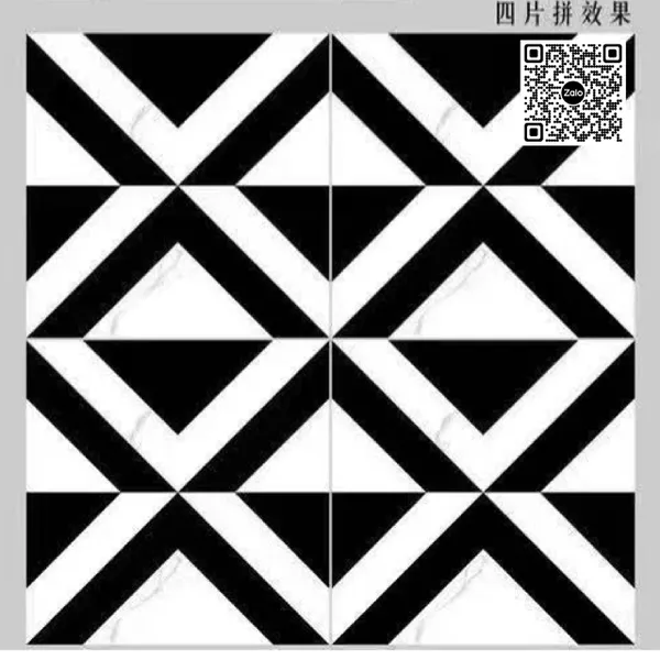 Gạch Đá 80x80 Ốp Lát Trang Trí đen trắng tam giác
