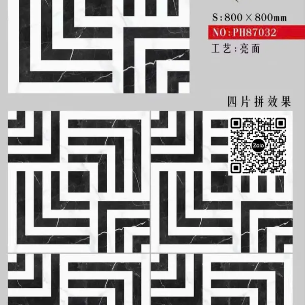 Gạch Đá 80x80 Ốp Lát Trang Trí đen trắng vân khói PH87032