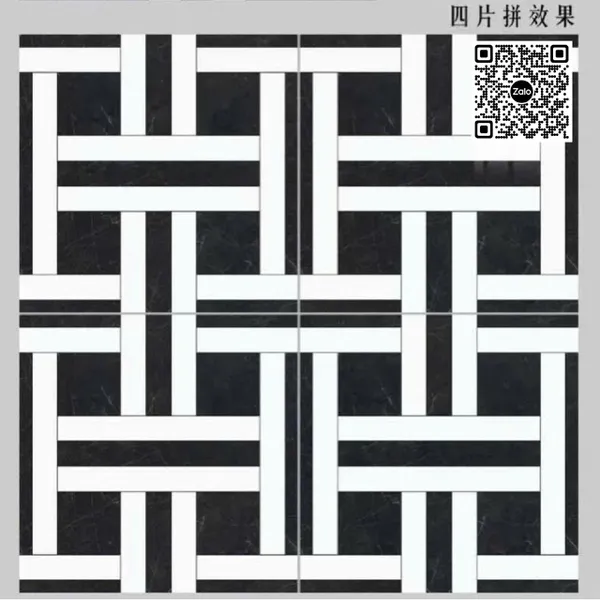 Gạch Đá 80x80 Ốp Lát Trang Trí sọc đen trắng PH87017
