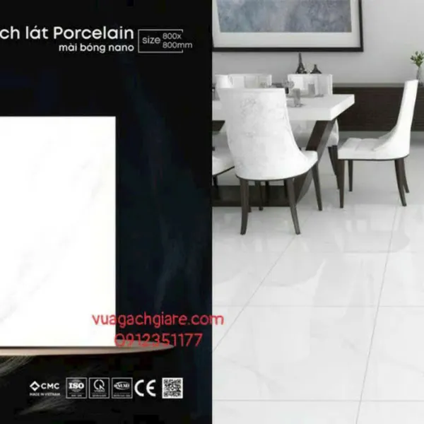 Gạch Đá Ốp Lát 80x80 Giá Rẻ trắng vân khói PSG8080157S4