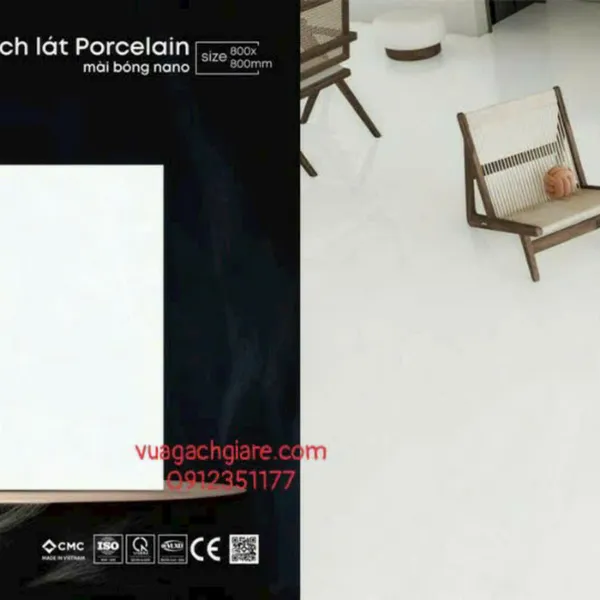 Gạch Đá Ốp Lát 80x80 Giá Rẻ trắng vân mây PSG8080160S4