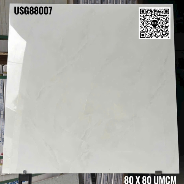 Gạch Đá 80x80 Ốp Lát Trang Trí Giá Rẻ trắng vân mây USG88007