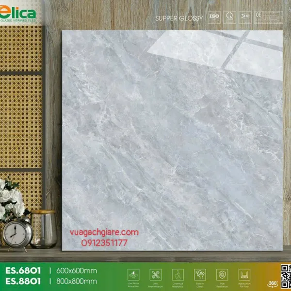 Gạch Đá Ốp Lát 80x80 Giá Rẻ xám vân đá 8801