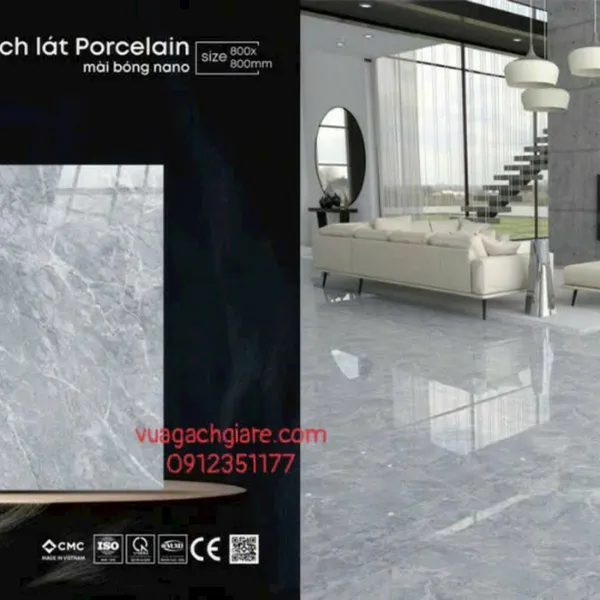 Gạch Đá Ốp Lát 80x80 Giá Rẻ xám vân đá PSG8080155S4