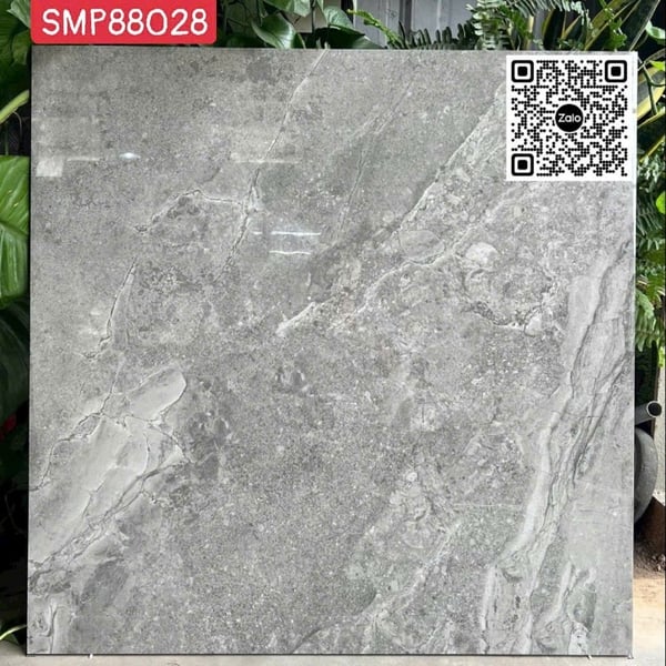 Gạch Đá 80x80 Ốp Lát Trang Trí Giá Rẻ xám vân đá SMP88028