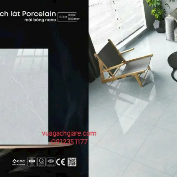 Gạch Đá Ốp Lát 80x80 Giá Rẻ xám vân trắng PSG8080158S4