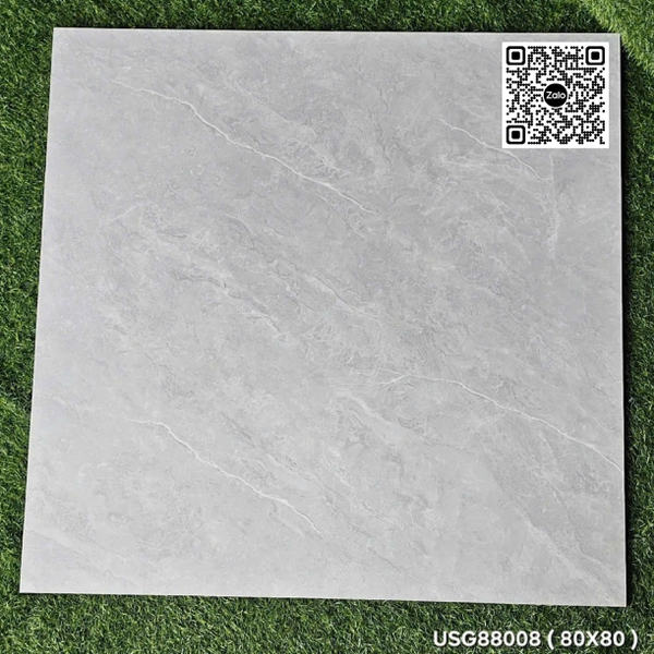 Gạch Đá 80x80 Ốp Lát Trang Trí Giá Rẻ xám vân trắng USG88008