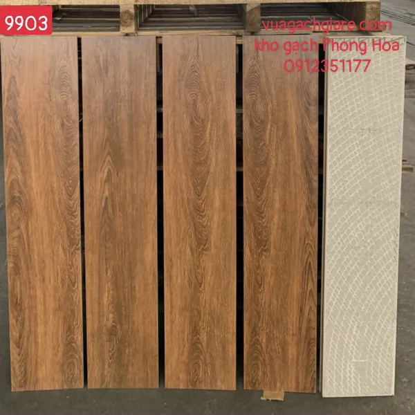 Gạch Đá Đồng Chất Giả Gỗ 20x100 Trung Quốc nâu đất 9903