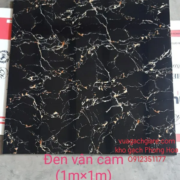 Gạch Đá Lát Nền 100x100 Trung Quốc đen vân cam